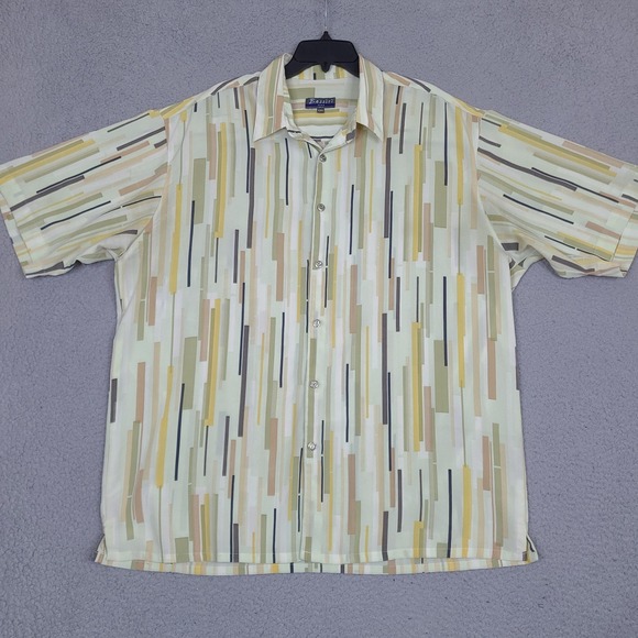 Vintage Bassiri Uomo USA Shirt Mens XXL Button Up Short Sleeve Designer *Read - Picture 1 of 10
